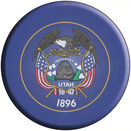 Utah State Flag Metal Circular Sign 8" (UC)