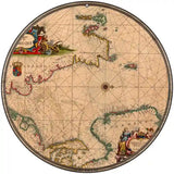 North Sea Map Novelty Metal Circle Sign 8" (UC)