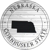 Nebraska Cornhusker State Novelty Metal Circle Sign C-1817 8" (UC)