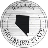 Nevada Sagebrush State Novelty Metal Circle Sign C-1818 8" (UC)