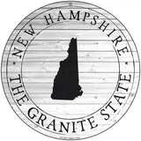 New Hampshire Granite State Novelty Metal Circle Sign C-1819 8" (UC)