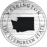 Washington Evergreen State Novelty Metal Circle Sign C-1837 8" (UC)