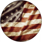 Vintage American Flag Novelty Metal Circle Sign C-1872 8" (UC)