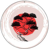 Bonsai & Rising Sun Novelty Metal Small Circular Sign UC-2067
