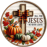 Fall For Jesus Novelty Metal Circular Sign C-2070