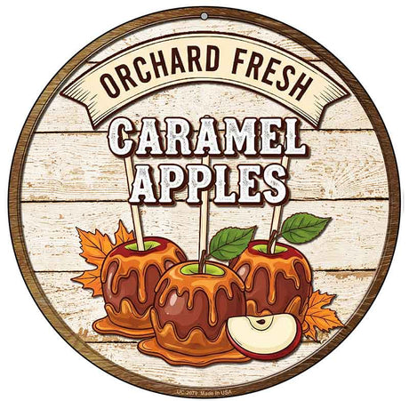 Caramel Apples Novelty Metal Circular Sign C-2079