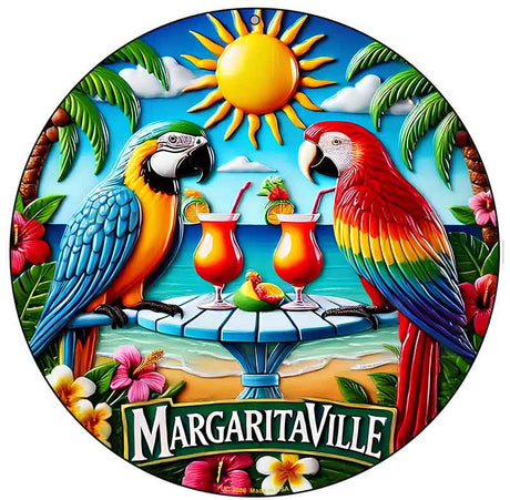 Margaritaville Novelty Metal Circular Sign C-2086