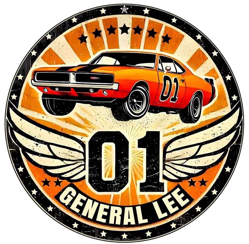 01 General Lee Novelty Metal Circular Sign C-2089