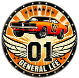 01 General Lee Novelty Metal Circular Sign C-2089