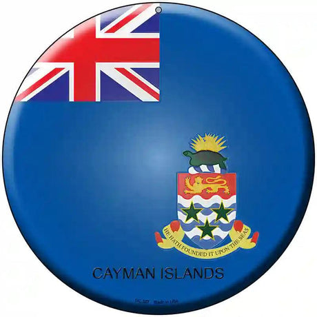Cayman Islands Country Novelty Metal Circular Sign 8" (UC)