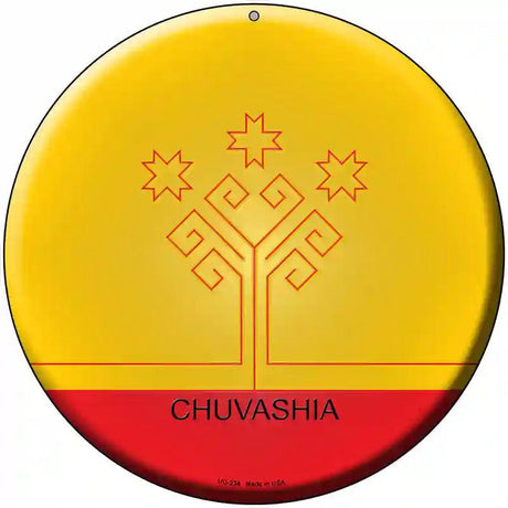 Chuvashia Country Novelty Metal Circular Sign 8" (UC)