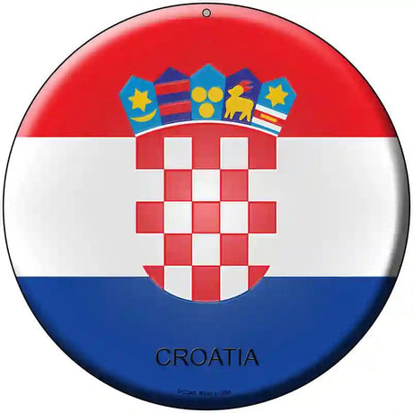 Croatia Country Novelty Metal Circular Sign 8" (UC)