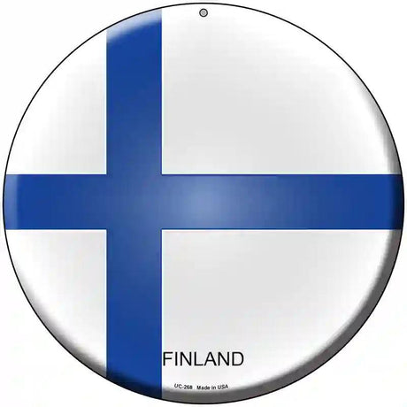 Finland Country Novelty Metal Circular Sign 8" (UC)