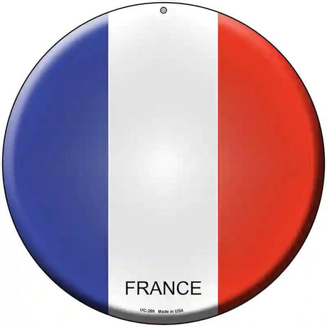 France Country Novelty Metal Circular Sign 8" (UC)