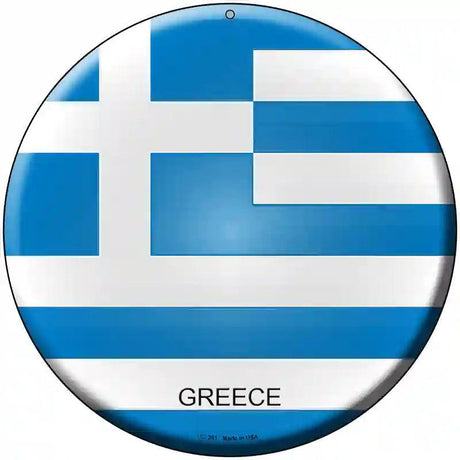 Greece Country Novelty Metal Circular Sign 8" (UC)