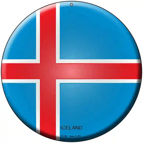 Iceland Country Novelty Metal Circular Sign 8" (UC)