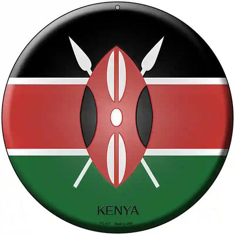 Kenya Country Novelty Metal Circular Sign 8" (UC)