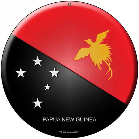Papua New Guinea Country Novelty Metal Circular Sign 8" (UC)