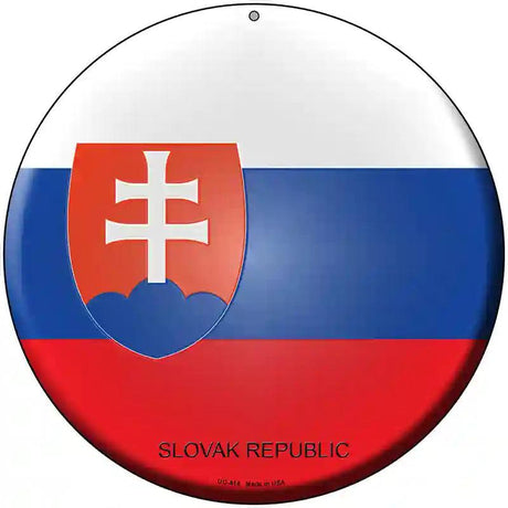Slovak Republic Country Novelty Metal Circular Sign 8" (UC)