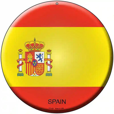 Spain Country Novelty Metal Circular Sign 8" (UC)