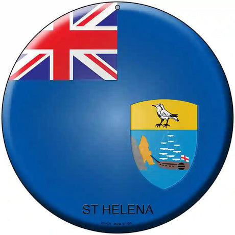 St Helena Country Novelty Metal Circular Sign 8" (UC)