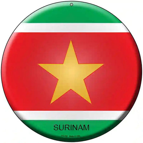 Surinam Country Novelty Metal Circular Sign 8" (UC)