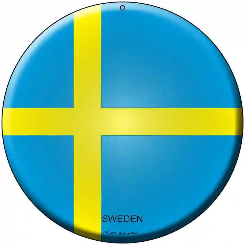 Sweden Country Novelty Metal Circular Sign 8" (UC)