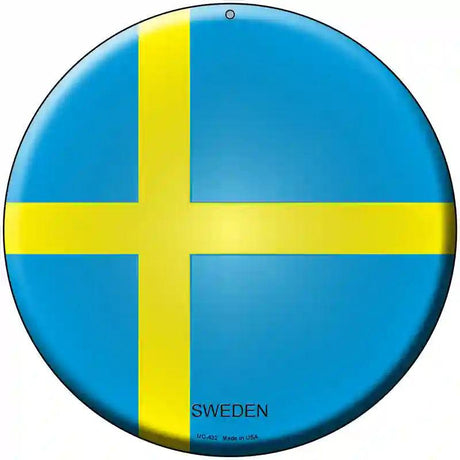 Sweden Country Novelty Metal Circular Sign 8" (UC)