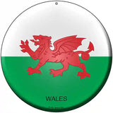 Wales Country Novelty Metal Circular Sign 8" (UC)