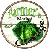 Farmers Market Cabbage Novelty Metal Circular Sign 8" (UC)