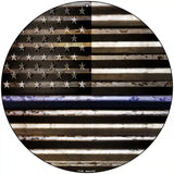 American Flag Thin Blue Line Novelty Circular Sign 8" (UC)