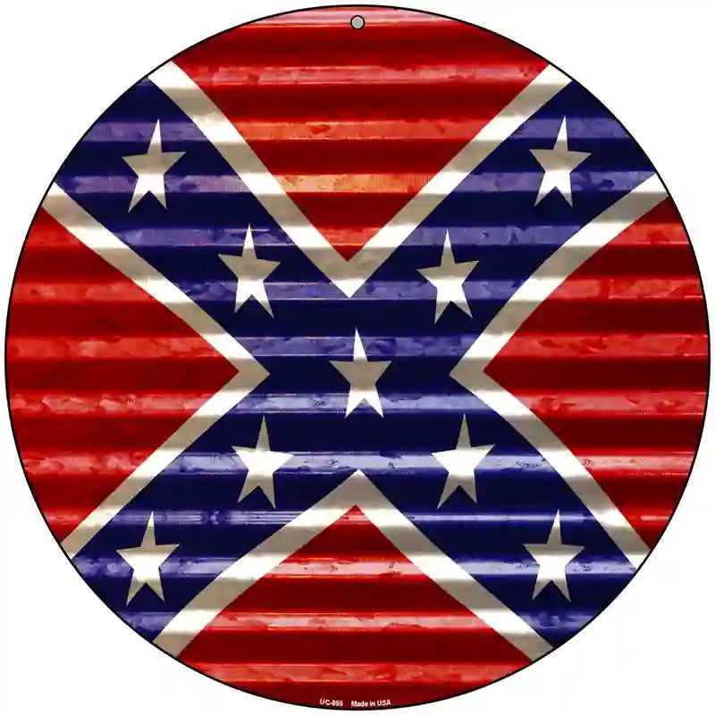 Confederate Flag Novelty Circular Sign 8" (UC)