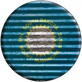 South Dakota Flag Corrugated Effect Novelty Circular Sign 8" (UC)