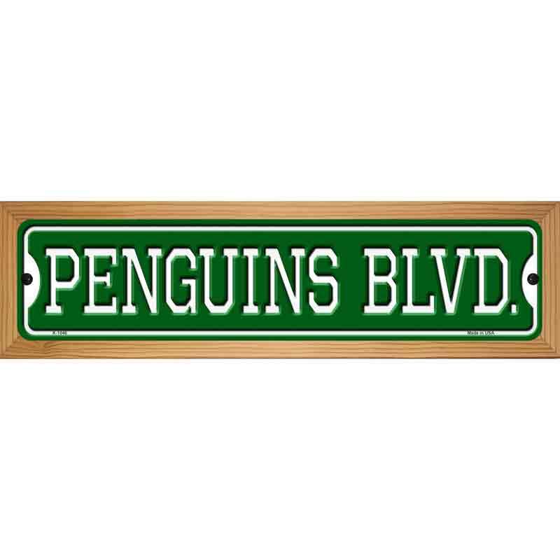 Penguins Blvd Novelty Metal Street Sign 19" x 5.5" (WB-K)