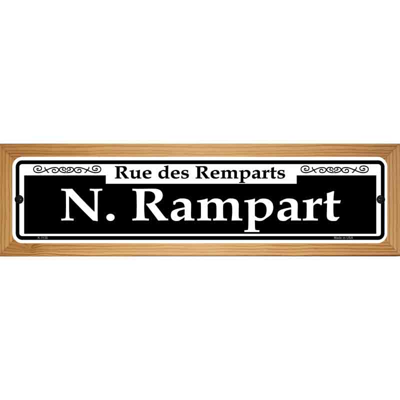 N. Rampart Novelty Metal Street Sign 19" x 5.5" (WB-K)