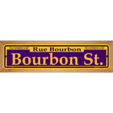 Bourbon St. Purple Novelty Metal Street Sign 19" x 5.5" (WB-K)