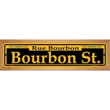Bourbon St. Yellow Novelty Metal Street Sign 19" x 5.5" (WB-K)