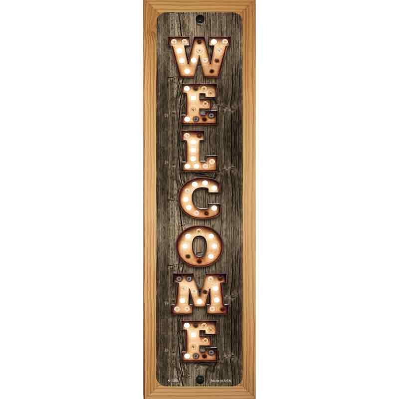 Welcome Vertical Bulb Lettering Novelty Metal Street Sign 19" x 5.5" (WB-K)