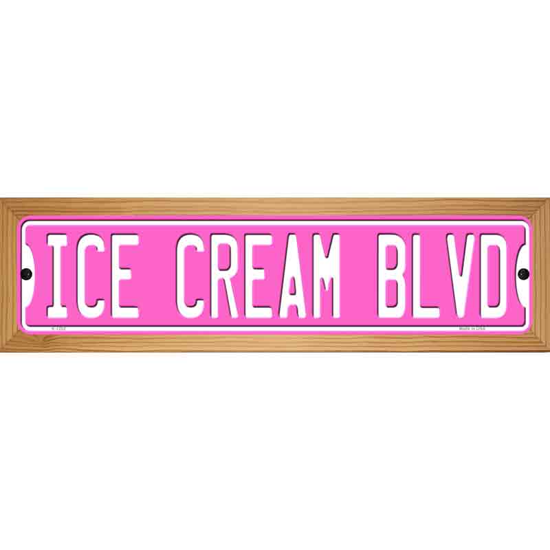 Ice Cream Blvd Novelty Metal Street Sign 19" x 5.5" (WB-K)