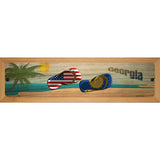 Georgia Flag and US Flag Novelty Metal Street Sign 19" x 5.5" (WB-K)