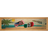 Mexico Flag and US Flag Flip Flop  Novelty Metal Street Sign 19" x 5.5" (WB-K)