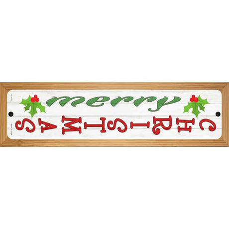 Merry Christmas Mistletoe Novelty Metal Street Sign 19" x 5.5" (WB-K)