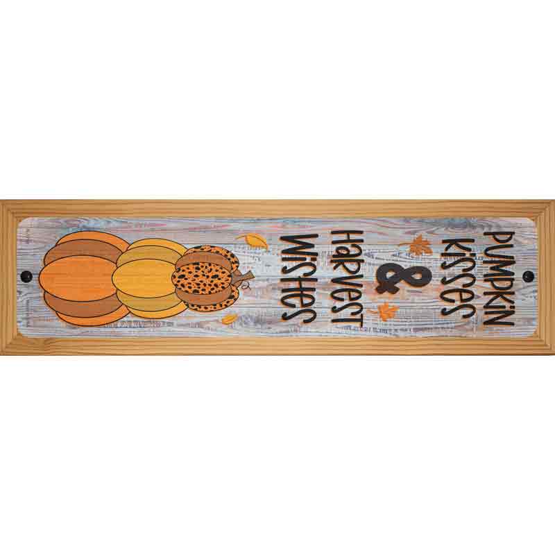 Pumpkin Kisses Novelty Metal Street Sign 19" x 5.5" (WB-K)