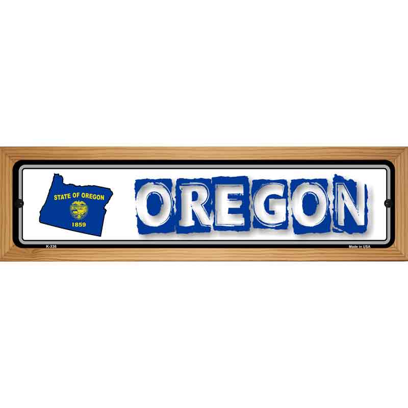 Oregon State Outline Novelty Metal Vanity Street Sign 19" x 5.5" (WB-K)