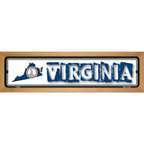 Virginia State Outline Novelty Metal Vanity Street Sign 19" x 5.5" (WB-K)