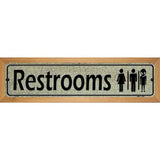 Restrooms Metal Novelty Street Sign 19" x 5.5" (WB-K)