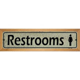 Restrooms Ladies Metal Novelty Street Sign 19" x 5.5" (WB-K)