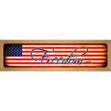 Freedom On American Flag Novelty Metal Street Sign 19" x 5.5" (WB-K)