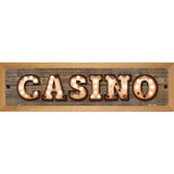 Casino Bulb Lettering Novelty Metal Street Sign 19" x 5.5" (WB-K)