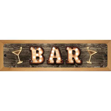 Bar Cocktails Bulb Lettering Novelty Metal Street Sign 19" x 5.5" (WB-K)